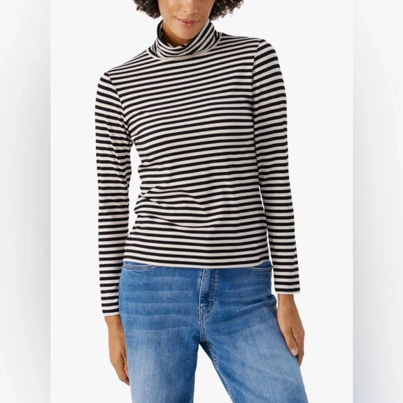 Part Two Efinas Stripe Long Sleeve  Turtleneck Top, size M - Picture 1 of 9